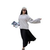 Kadın Vizon Oversize Yumoş Dokulu Kazak 7014