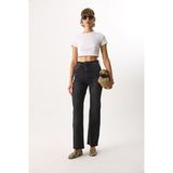 Kadın Wanda Ekstra Yüksek Bel Black Wide Leg Jean Pantolon%100 Pamuk - Black BLACK