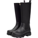 Kadın Warm Lined Fermuarlı Uzun Yağmur Çizmesi - Siyah - Triple Black