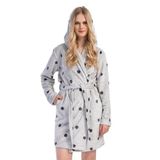 Kadın Welsoft Kapüşonlu Kısa Gri Sabahlık C9T2N1O304 GRİ L