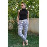 Kadın Welsoft Polar Tek Alt Pijama 210053 Gri - Beyaz