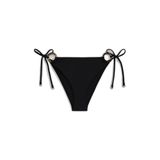 Kadın Yanlardan Bağlamalı Ve Kaplumbağa Kabuğu Desenli Siyah Bikini Altı UW0UW06389-BEH