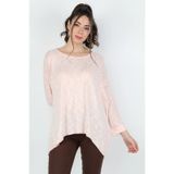 Kadın Yarasa Kol Muline Triko Pembe