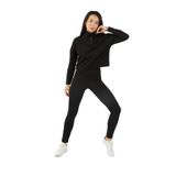 Kadın Yarım Balıkçı Yarasa Kol Sweatshirt Siyah