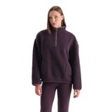 KADIN YARIM FERMUARLI SWEATSHIRT Mürdüm