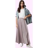 Kadın Yazlık Maxi Etek; Renk Saten Dokuma Kemerli Relaxed Fit Günlük Kullanım Modern Tasarım - Lila - 38