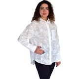 Kadın Yazlık Otantik Çiçekli Gömlek BGL-ST04249 - Ekru
