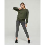 Kadın Yeşil Bisiklet Yaka Sweatshirt