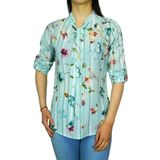 Kadın Yeşil Desenli Bluz Bgl-st00592