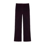 Kadın Yeşil Flare Fit Kadife Dokulu Pantolon