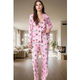 Kadın Yılbaşı Desenli Pamuklu Pijama Takımı Konforlu Kesim Yüksek Kalite Profesyonel Görünüm