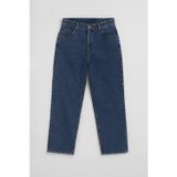 Kadın Yüksek Bel %100 Pamuk Mom Fit Jean Pantolon