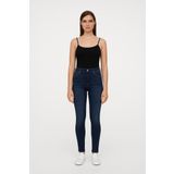 Kadın Yüksek Bel Dar Paça Skinny Fit Likralı Mavi Jean Pantolon