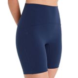 Kadın Yüksek Bel Fitness Spor Motion Biker Şort (Indigo, M)