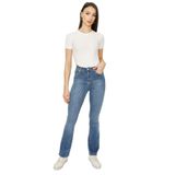 Kadın Yüksek Bel Geniş Paça Jeans Blue Mavi 36