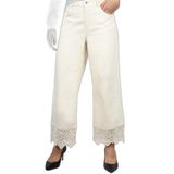 Kadın Yüksek Bel Küpür Detaylı Paça Bej Pantolon UA3135TS037-20304
