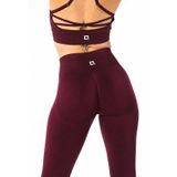 KADIN YÜKSEK BEL SCRUNCH TOPARLAYICI 7/8 SPOR TAYT PUSH UP SEAMLESS BORDO FİTNESS TAYT