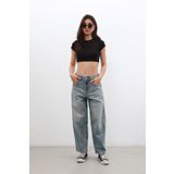 Kadın Yüksek Bel Skater Fit Jean Pantolon Tint