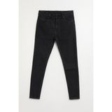 Kadın Yüksek Bel Skinny Fit Likralı Antrasit Jean Pantolon - 32