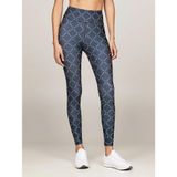 Kadın Yüksek Bel Slim Fit Beli Lastikli Desenli Mavi Tayt WW0WW41513-0GZ
