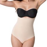 Kadın Yüksek Bel String Korse, Bel Karın ve Basen Bölgesi Destekli,%60 Polyester%40 Elastan, Lazer Kesim İz Yapmayan Dikişsiz Tasarım (Ten Rengi, Medium)