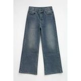 Kadın Yüksek Bel Wide Leg Beli Lastikli Jean Pantolon