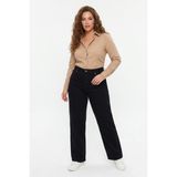 Kadın Yüksek Bel Wide Leg Denim Bol Pantolon BGL-ST05449 - Siyah - 38