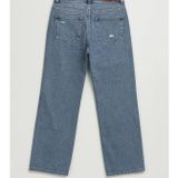 Kadın Yüksek Bel Wide Leg Yırtık Detaylı Buz Mavisi Jean Pantolon