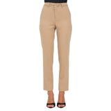 Kadın Yüksek Belli Pamuk Karışımlı Günlük Kullanım Camel Pantolon WF3091T7982-71320