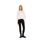 Kadın Yumuşak, Parmak Eldiven Detaylı, Asimetrik Pliseli Salaş Basic Spor Yoga Bluz 3459150 Beyaz 36