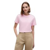Kadın Yuvarlak Yaka Kısa Kol Düz Regular Fit Pembe T-Shirt WW0WW49941-TOL
