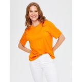 Kadın Yuvarlak Yaka Kısa Kol T-Shirt Faik Sönmez Turuncu