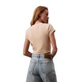 Kadın Yuvarlak Yaka Kısa Kollu Kısa Somon T-Shirt LV047AB802-RM7