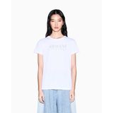 Kadın Yuvarlak Yaka Pamuklu Kısa Kol Logo Yazı Desenli Beyaz T-Shirt XW002294 AF17172-U0002
