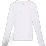 Kadın Yuvarlak Yaka Slim Fit Uzun Kollu Beyaz T-Shirt LV044D235G-YAA