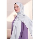 Kadın Zincir Desen Tesettür Blue Jakar Şal Gri