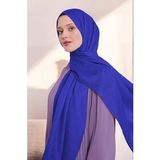 Kadın Zincir Desen Tesettür Blue Jakar Şal Saks