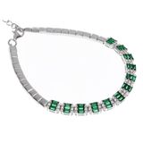 Kadın Zümrüt Renk Baget Detay Gümüş Bileklik