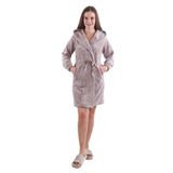 Kadın%100 Bambu Kapüşonlu Nakış Detaylı Yumuşak Extra Soft Sabahlık Milk Brown L