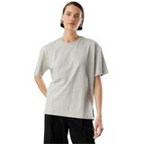 Kadın%100 Organik Pamuk Relaxed Fit Yırtmaçlı Yuvarlak Yaka T-shirt YIRTMAÇLI-T-SHIRT Gri S