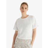 Kadın%100 Pamuk Oversize Kısa Kol Beyaz T-Shirt C2T5N5O06 BEYAZ XS
