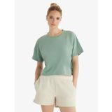 Kadın%100 Pamuk Oversize Kısa Kol Yeşil T-Shirt C2T5N5O06 YEŞİL L