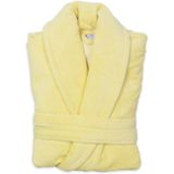 Kadın/Erkek Unısex Kadife Şalyaka Bornoz Tek Parça (Limon Sarısı, 2XL)