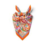 Kadınlar için 55cm x 55cm Fular Küçük Kare Hafif Çiçek Desenli Bandana Boyun Şal, Saç veya Boyun için Etnik Kare Başörtüsü (Çiçek Tasarımı 14)