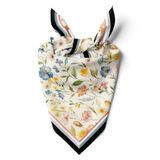 Kadınlar için 55cm x 55cm Fular Küçük Kare Hafif Çiçek Desenli Bandana Boyun Şal, Saç veya Boyun için Etnik Kare Başörtüsü (Çiçek Tasarımı 30)