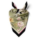 Kadınlar için 55cm x 55cm Fular Küçük Kare Hafif Çiçek Desenli Bandana Boyun Şal, Saç veya Boyun için Etnik Kare Başörtüsü (Çiçek Tasarımı 32)