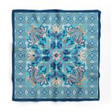 Kadınlar için 55cm x 55cm Fular Küçük Kare Hafif Çiçek Desenli Bandana Boyun Şal, Saç veya Boyun için Etnik Kare Başörtüsü (Çiçek Tasarımı 40)