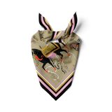 Kadınlar için 55cm x 55cm Fular Küçük Kare Hafif Çiçek Desenli Bandana Boyun Şal, Saç veya Boyun için Etnik Kare Başörtüsü (Etnik Tasarım 4)