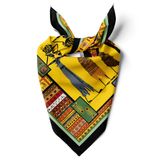 Kadınlar için 55cm x 55cm Fular Küçük Kare Hafif Çiçek Desenli Bandana Boyun Şal, Saç veya Boyun için Etnik Kare Başörtüsü (Etnik Tasarım 5)