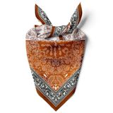 Kadınlar için 55cm x 55cm Fular Küçük Kare Hafif Çiçek Desenli Bandana Boyun Şal, Saç veya Boyun için Etnik Kare Başörtüsü (Etnik Tasarım 6)